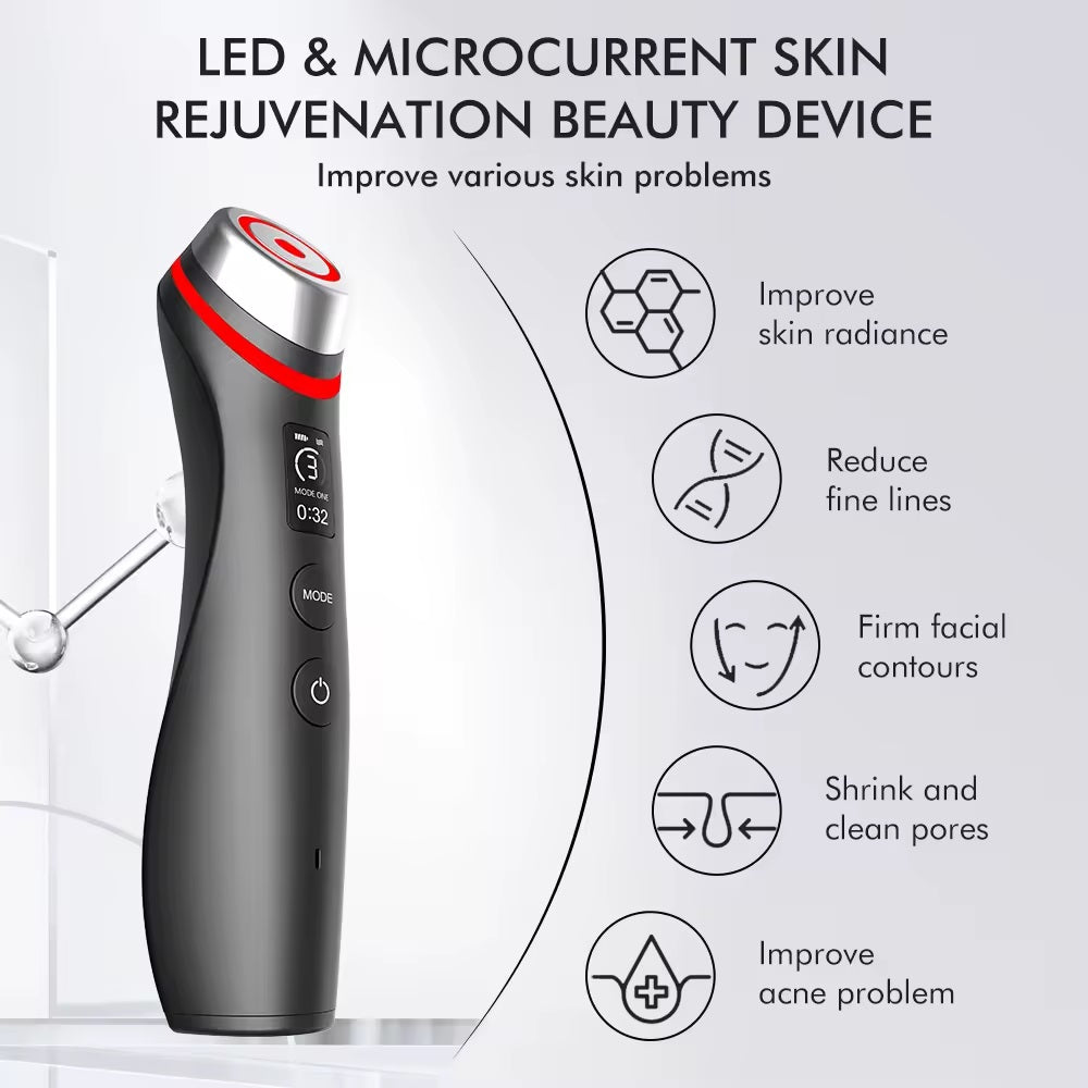 6-in-1 LED- ja mikrovirtahoitolaite ihon uudistamiseen