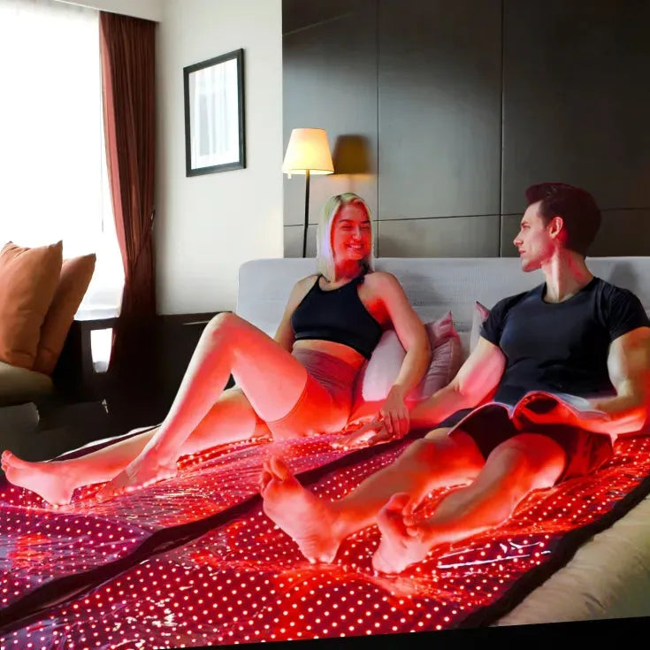 Portable 660nm 850nm red light therapy mat with ATP stimulation