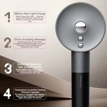 3-in-1 Infrared LED Hair Growth Scalp Massager Brush with Oil Therapy