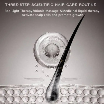 3-in-1 Infrared LED Hair Growth Scalp Massager Brush with Oil Therapy