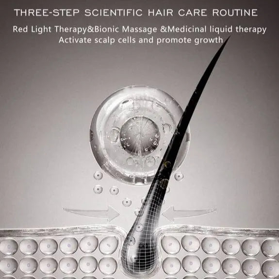 3-in-1 Infrared LED Hair Growth Scalp Massager Brush with Oil Therapy