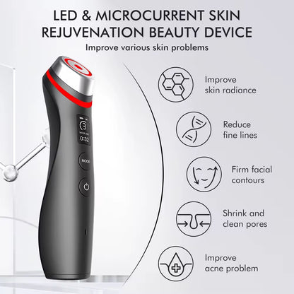 6-in-1 LED- ja mikrovirtahoitolaite ihon uudistamiseen