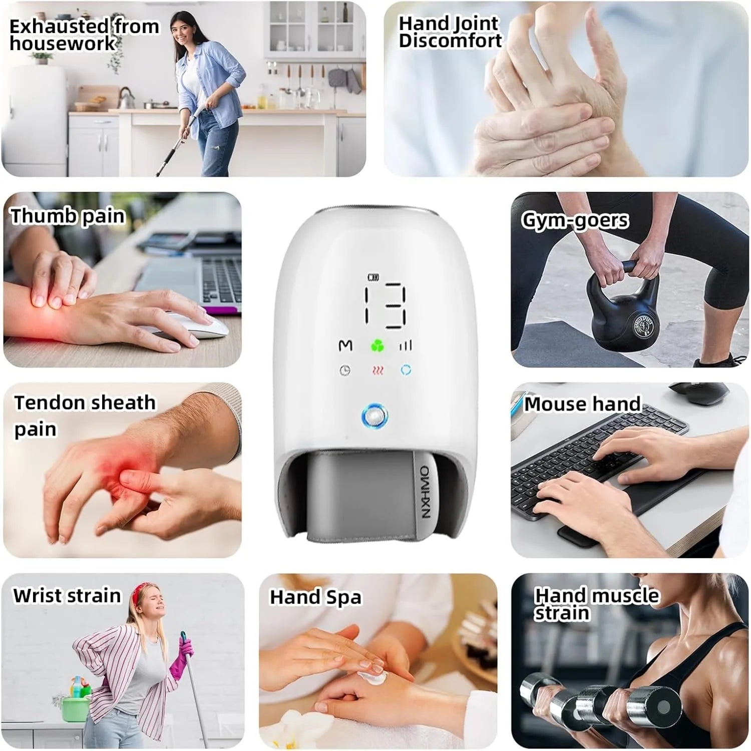 Draadloze Handmassager voor Warmte en Koude