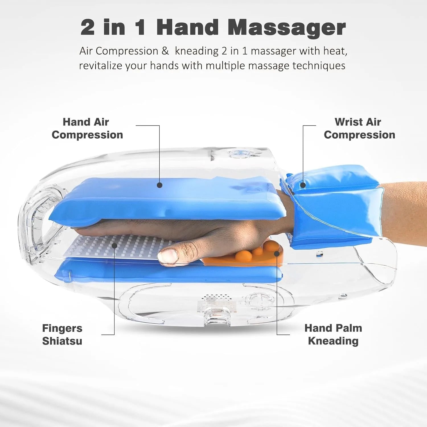 Draadloze Handmassager voor Warmte en Koude
