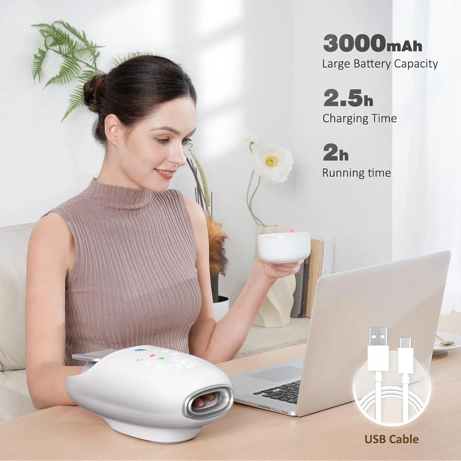 Draadloze Handmassager voor Warmte en Koude