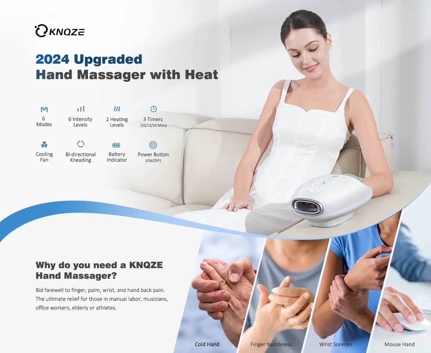 Draadloze Handmassager voor Warmte en Koude